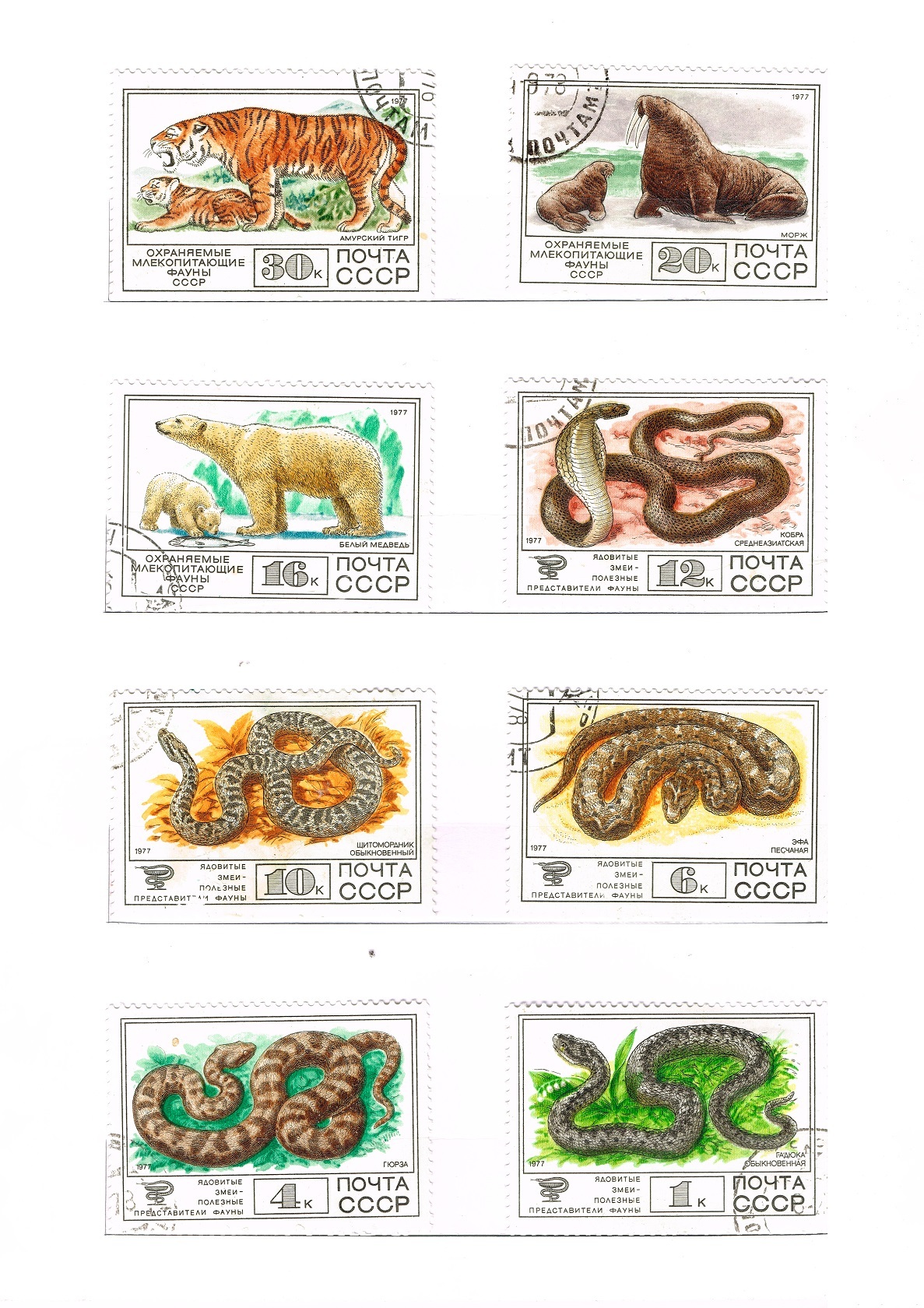 марки с редкими животными