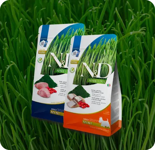 Линейка кормов Farmina N&D Spirulina