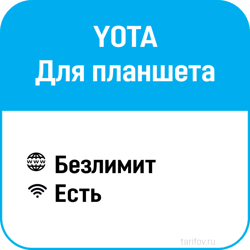 Тарифы yota для планшета