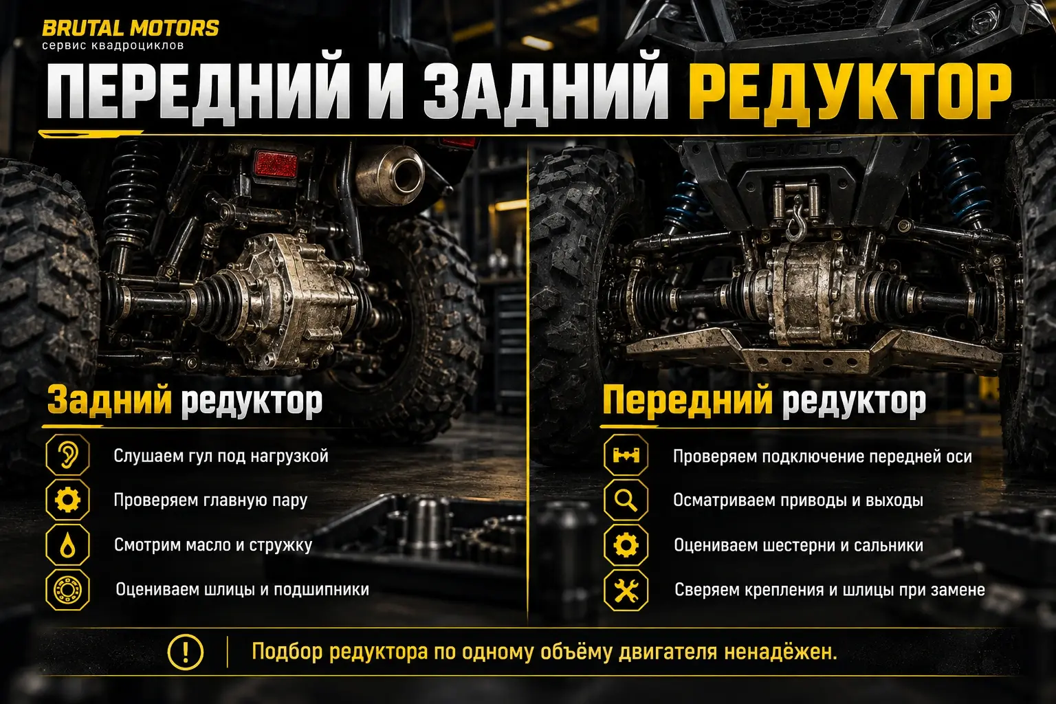 Передний и задний редуктор квадроцикла