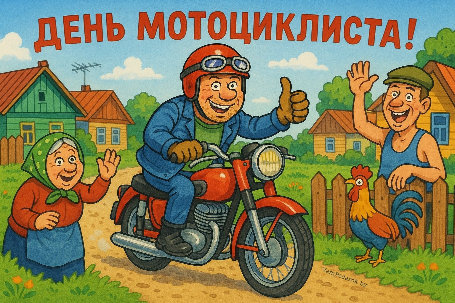 Международный день мотоциклиста - открытка