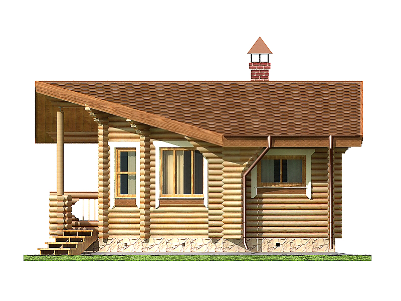Проект № 1832 деревянной бани в один этаж 24 м² заказать в Москве