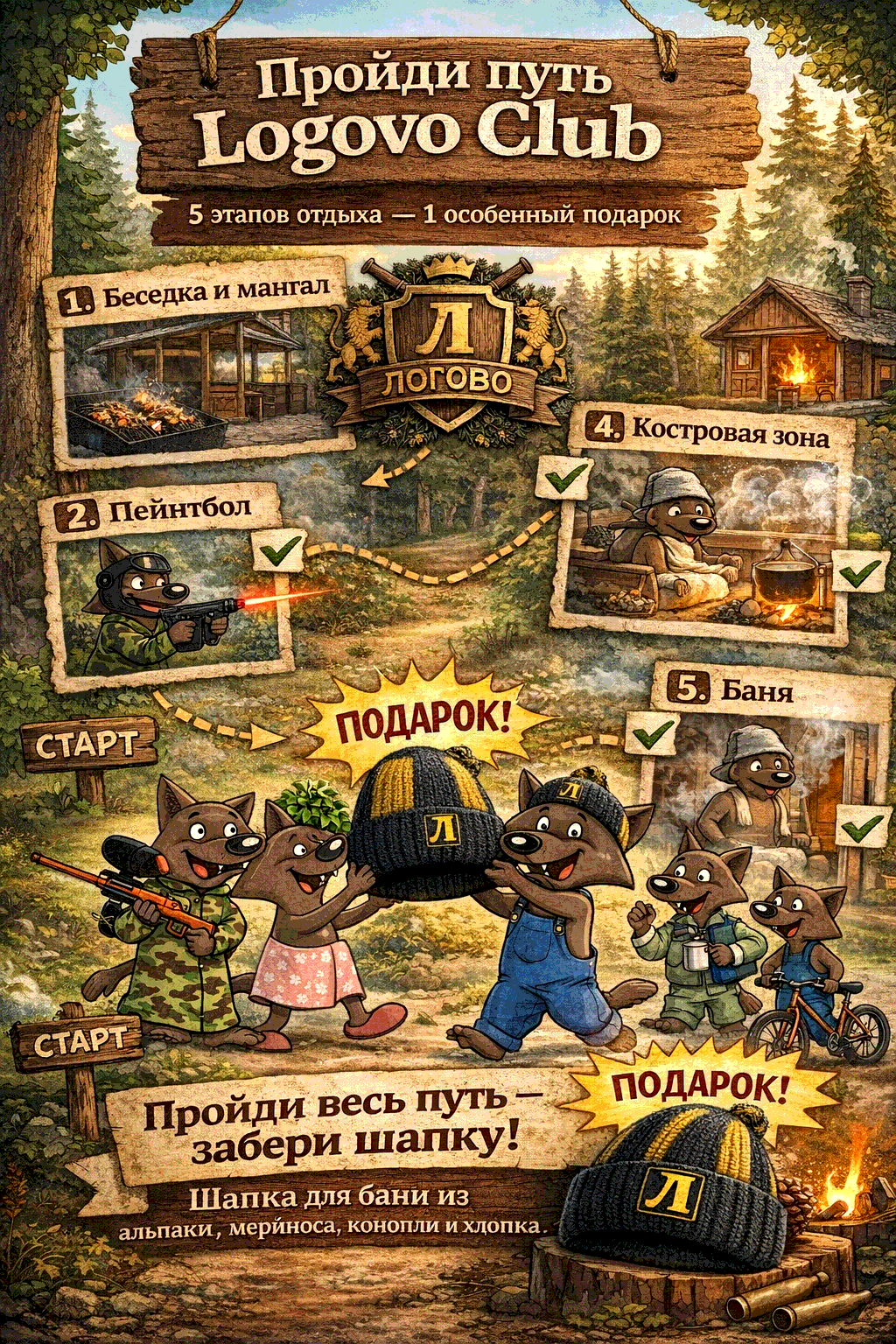 Пройди путь Logovo Club — подарок шапка