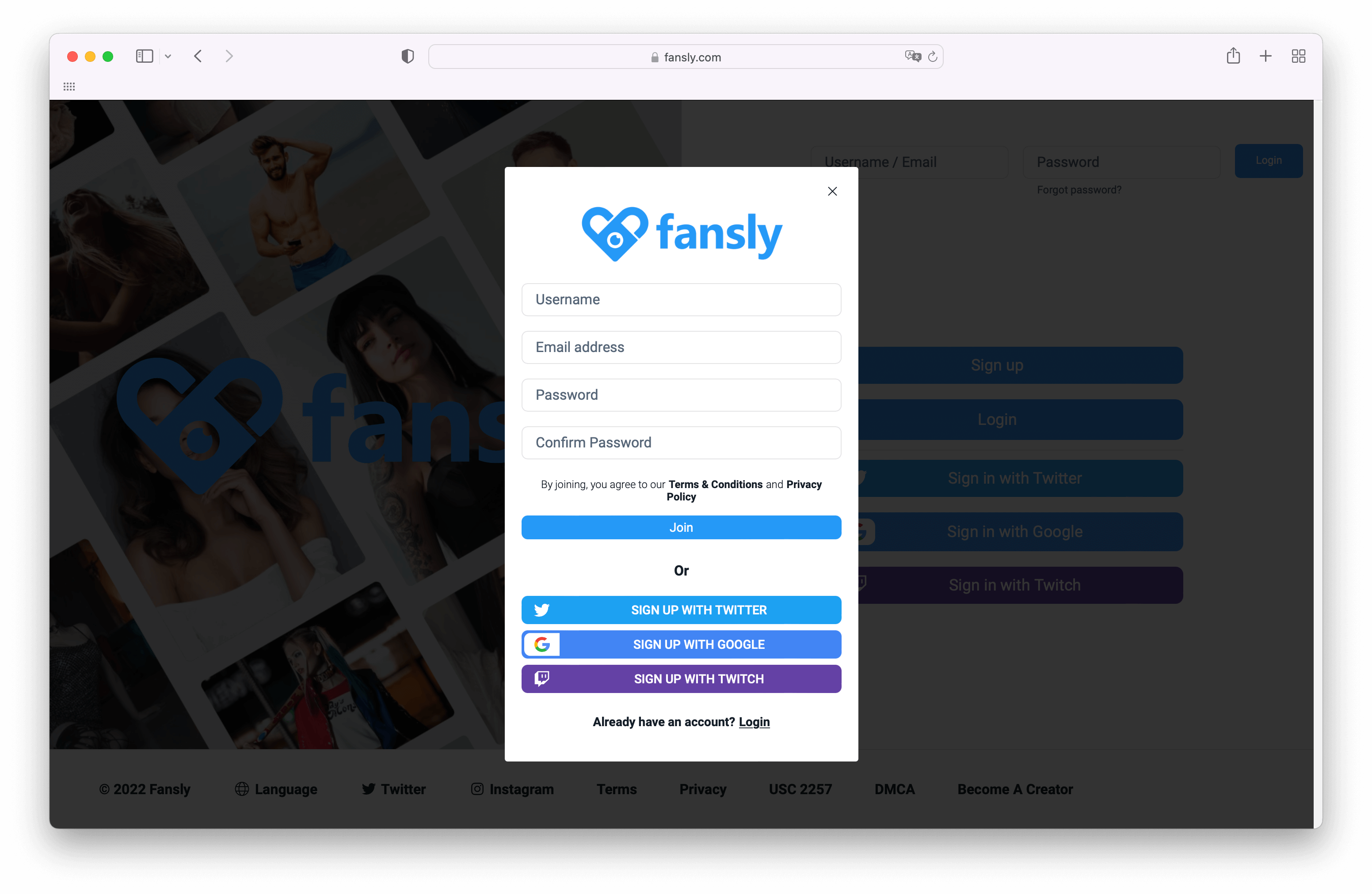 Fansly account finder