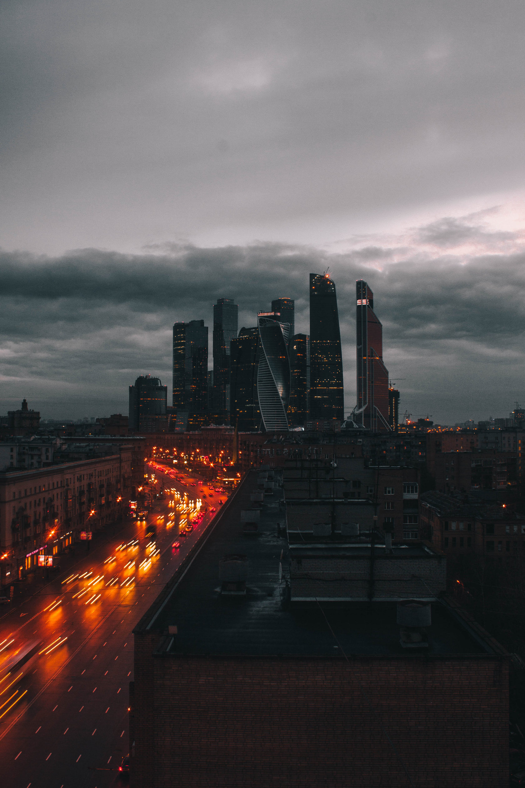 Ночная Москва с крыши