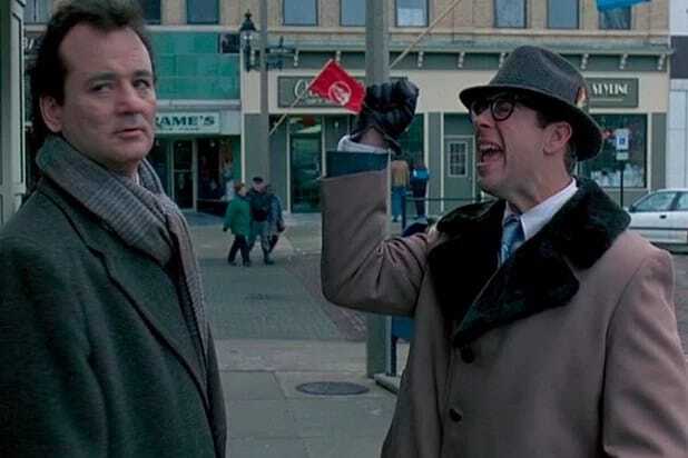 Groundhog Day: Phil rolls his eyes as Ned Ryerson gets amped about life insurance.
