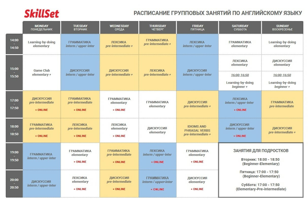 Абонемент от 990р в SkillSet