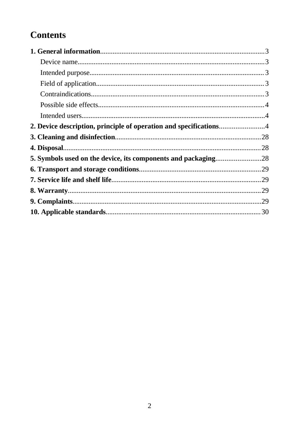 Instructions for Use: Page 2 of 30