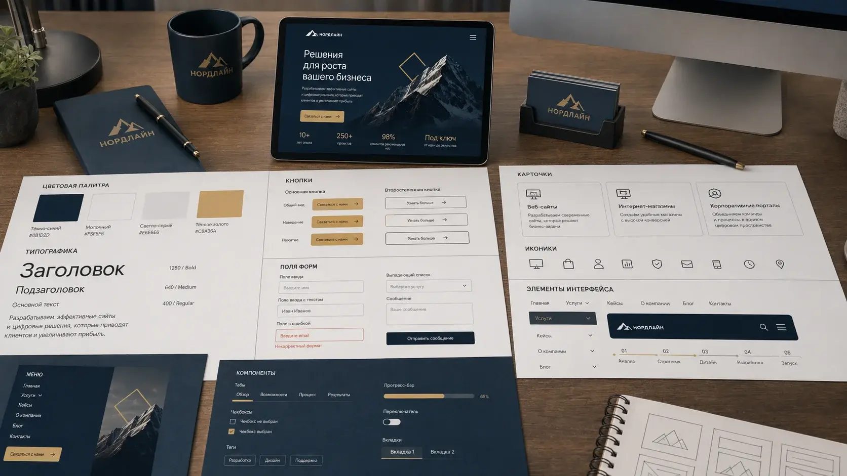 Элементы дизайна сайта и UI kit
