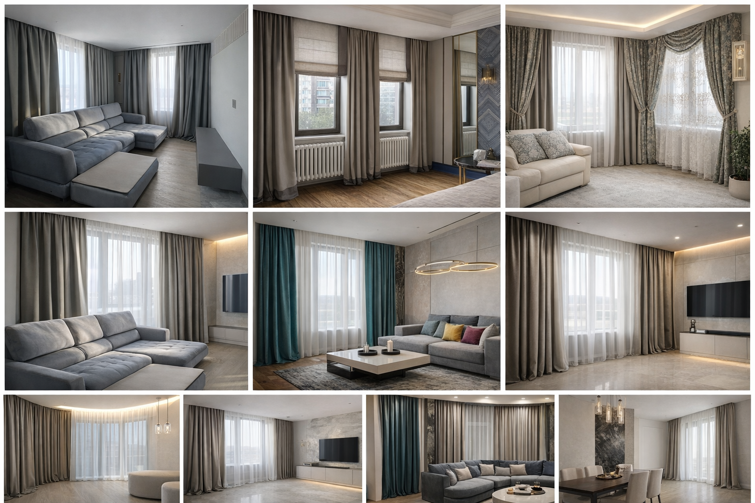 Шторы в гостиную, проекты ASHTORY