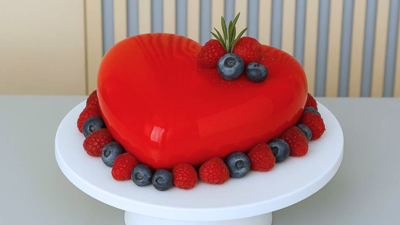 Gâteaux mousse et glaçage miroir