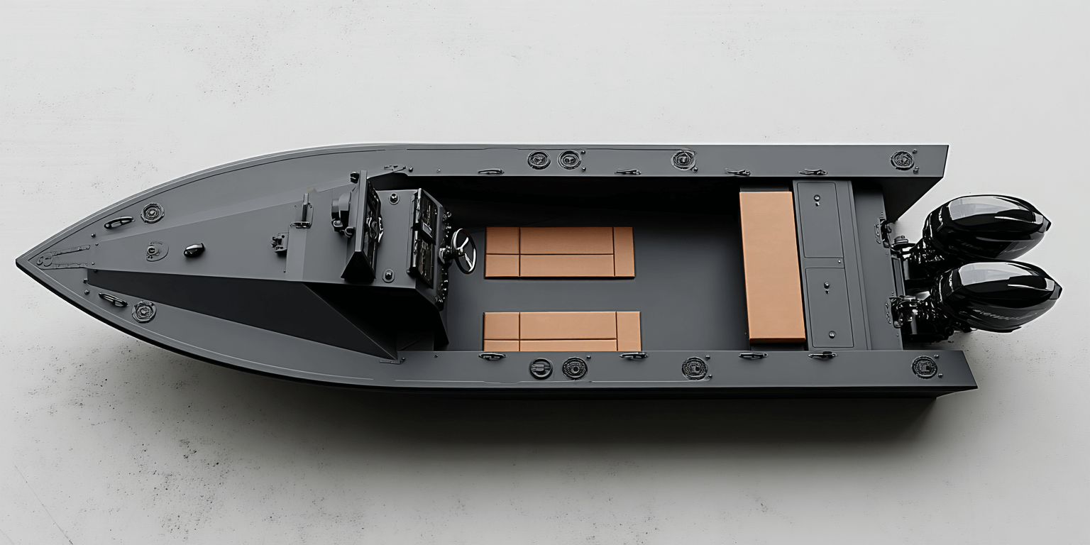 дизайн концепция от наших дизайнеров моторной лодки из ПНД пластика