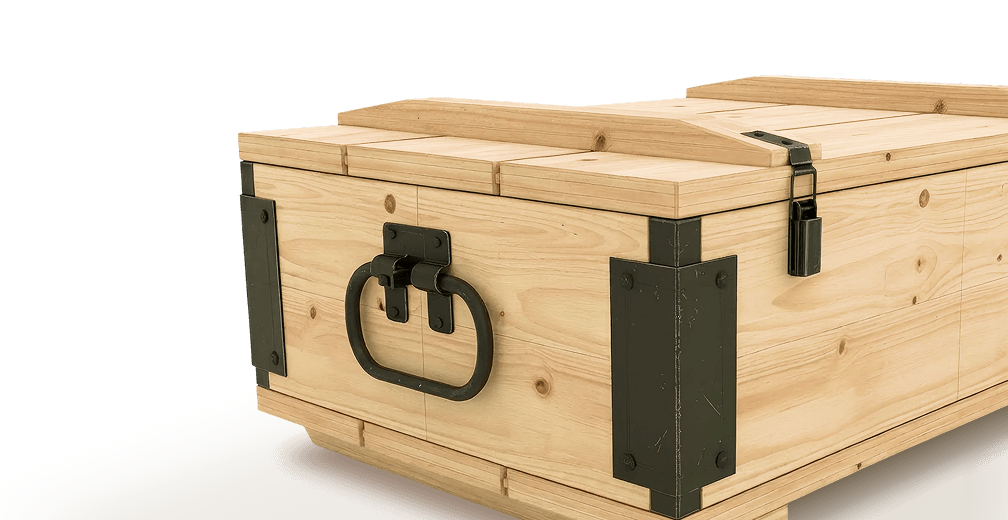 Деревянный ящик для грузов промышленного назначения