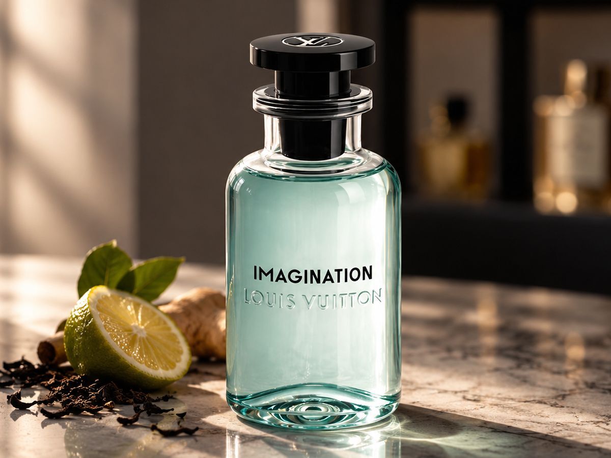 Louis Vuitton Imagination — флакон парфюма на стойке магазина