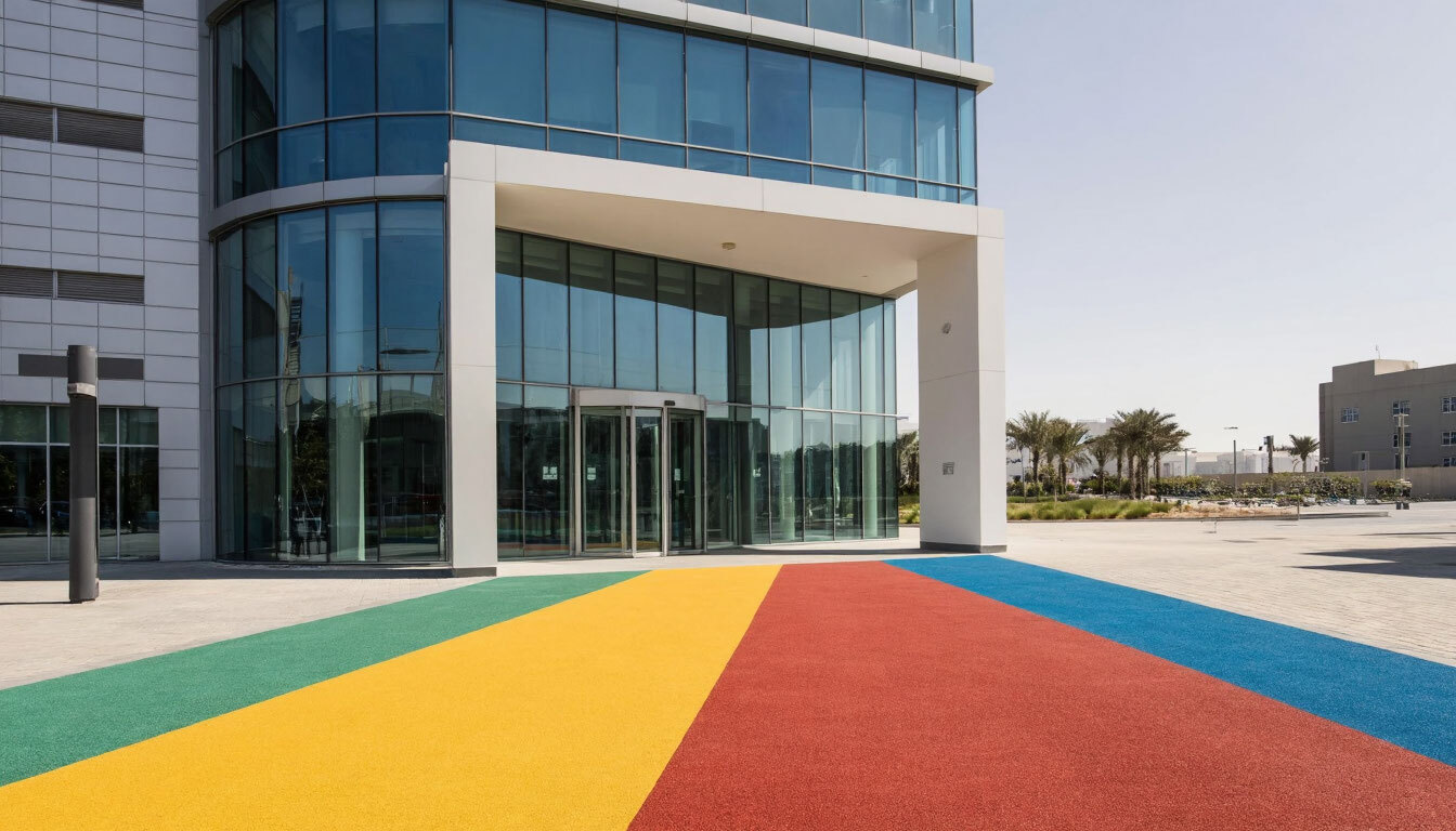 commercial building entrance in Abu Dhabi