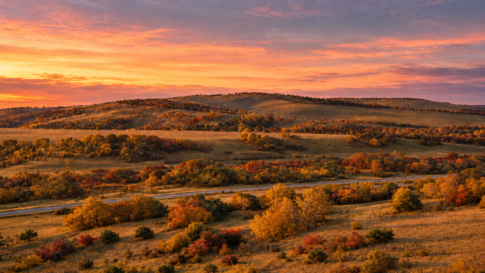 Осенний пейзаж в предгорьях Алтая