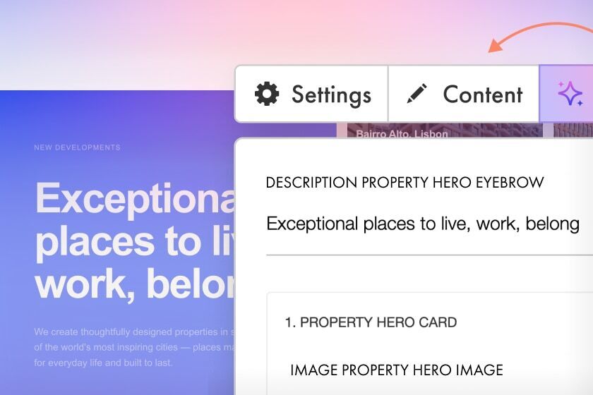 Edits via the Content Tab