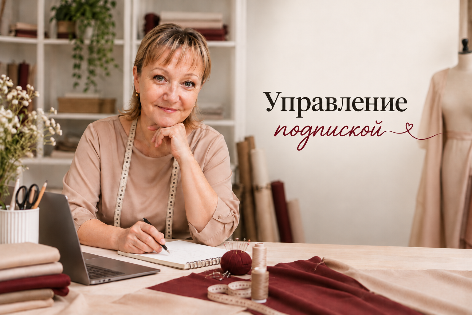 Татьяна Боброва в мастерской. Управление подпиской.