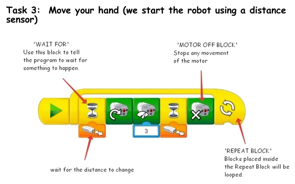 Программа для модели «Птицы» в блоках WeDo 2.0