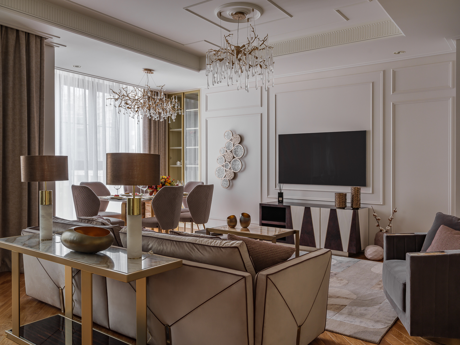 Реализованный дизайн квартиры 180 м. кв. ЖК «Grand Deluxe на Плющихе»
