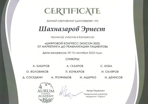 Шахназаров Эрнест Владимирович — DIGICON 2023. От маркетинга до реабилитации пациентов