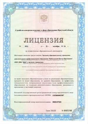 Лицензия на образовательную деятельность