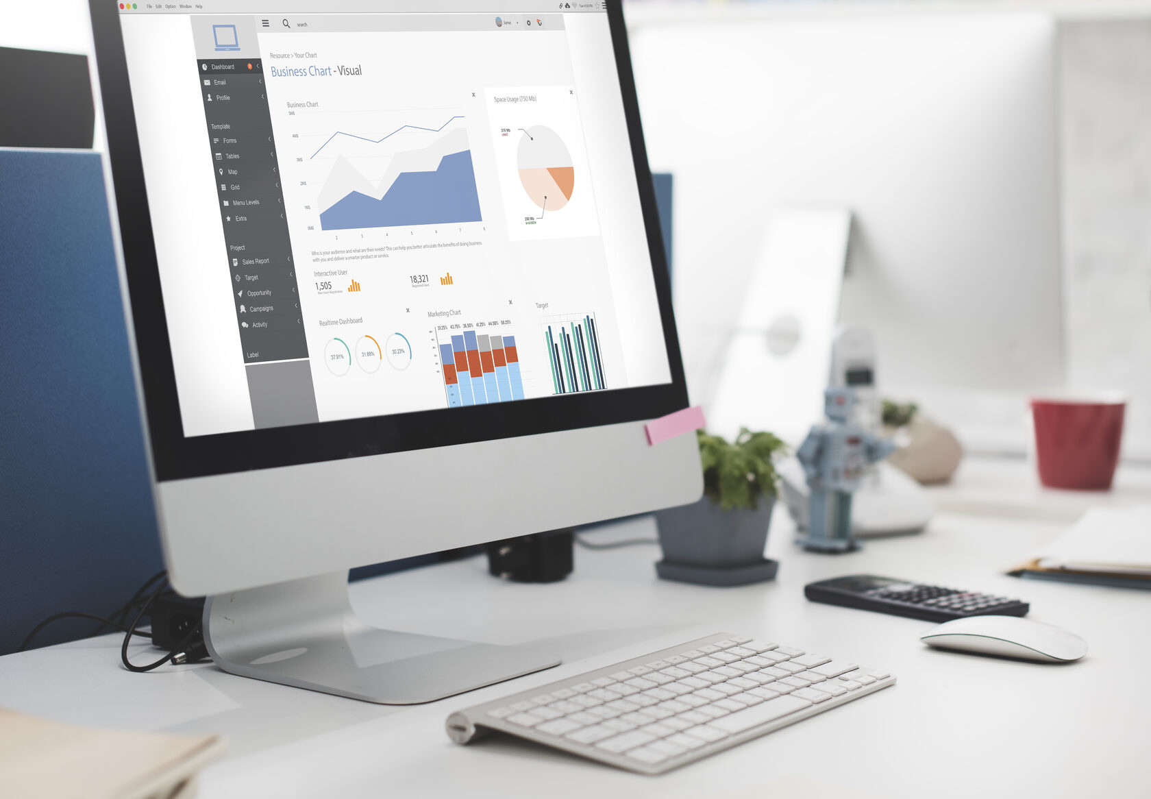 графики роста на мониторе