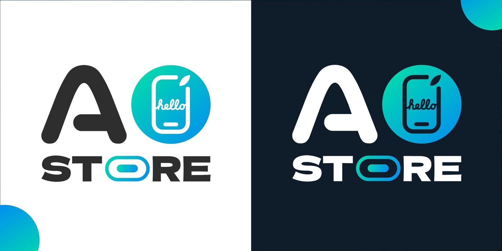 Логотип AStore на светлом и на тёмном фоне