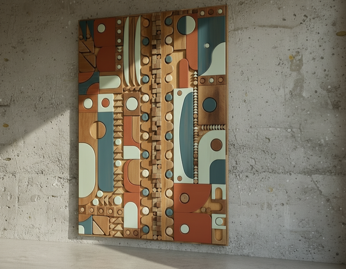 Панно из дерева мозаика 