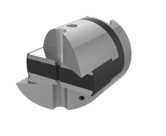 Preventer rams with wedge cut piston