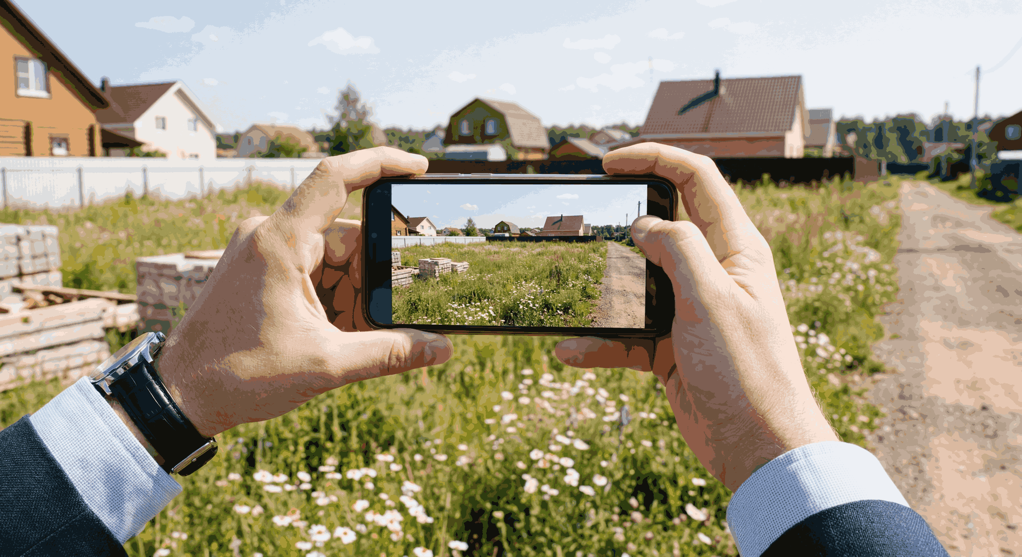 Фотофиксация земельного участка на телефон.