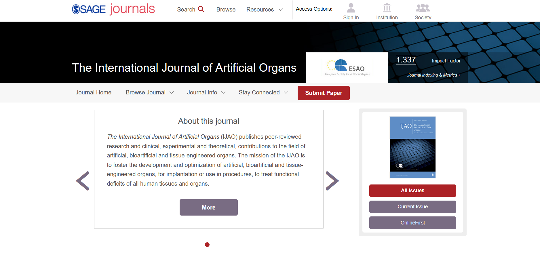 The International Journal of Artificial Organs