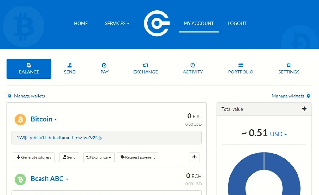 Sitio web de la billetera de criptomonedas Cryptonator