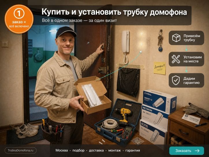 Купить и установить трубку домофона: всё в одном заказе