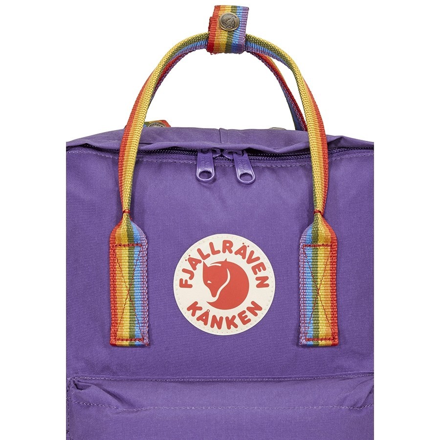 Как называется рюкзак. Рюкзак Kanken Rainbow Purple. Рюкзак Fjallraven Kanken Classic Purple / Rainbow. Рюкзак Kanken Classic (Purple Rainbow). Рюкзак канкен Радужный фиолетовый.