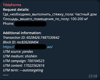 Заявка с Яндекс Директа #7