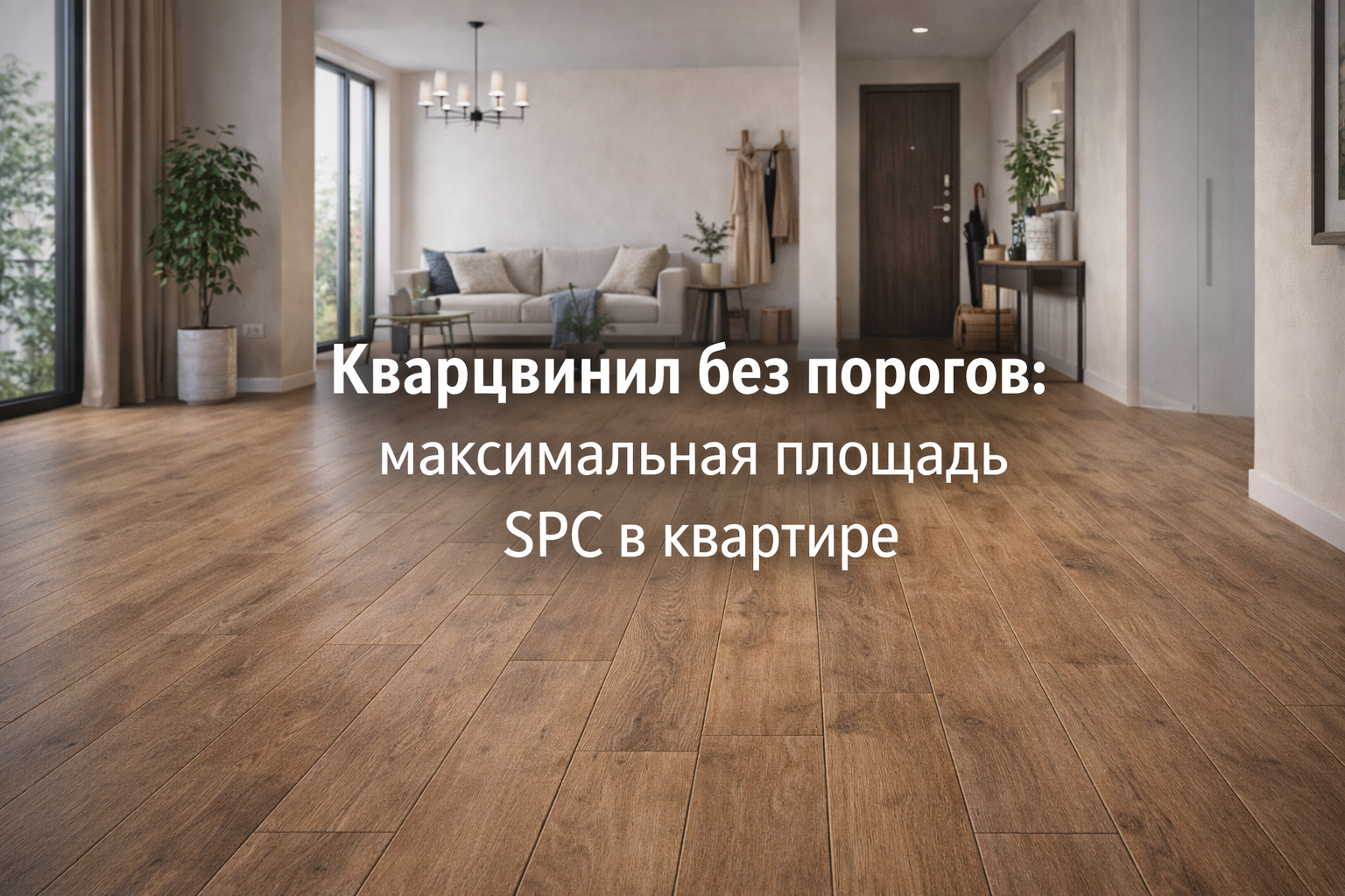Укладка кварцвинила SPC единым полотном без порогов — максимальная площадь и компенсационные швы, Санкт-Петербург и ЛО