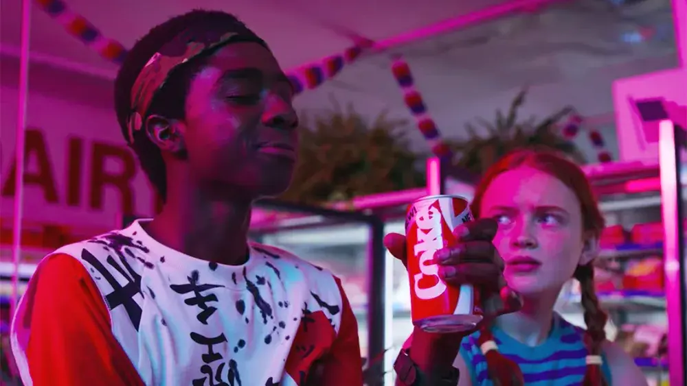 new coke product placement stranger things eng