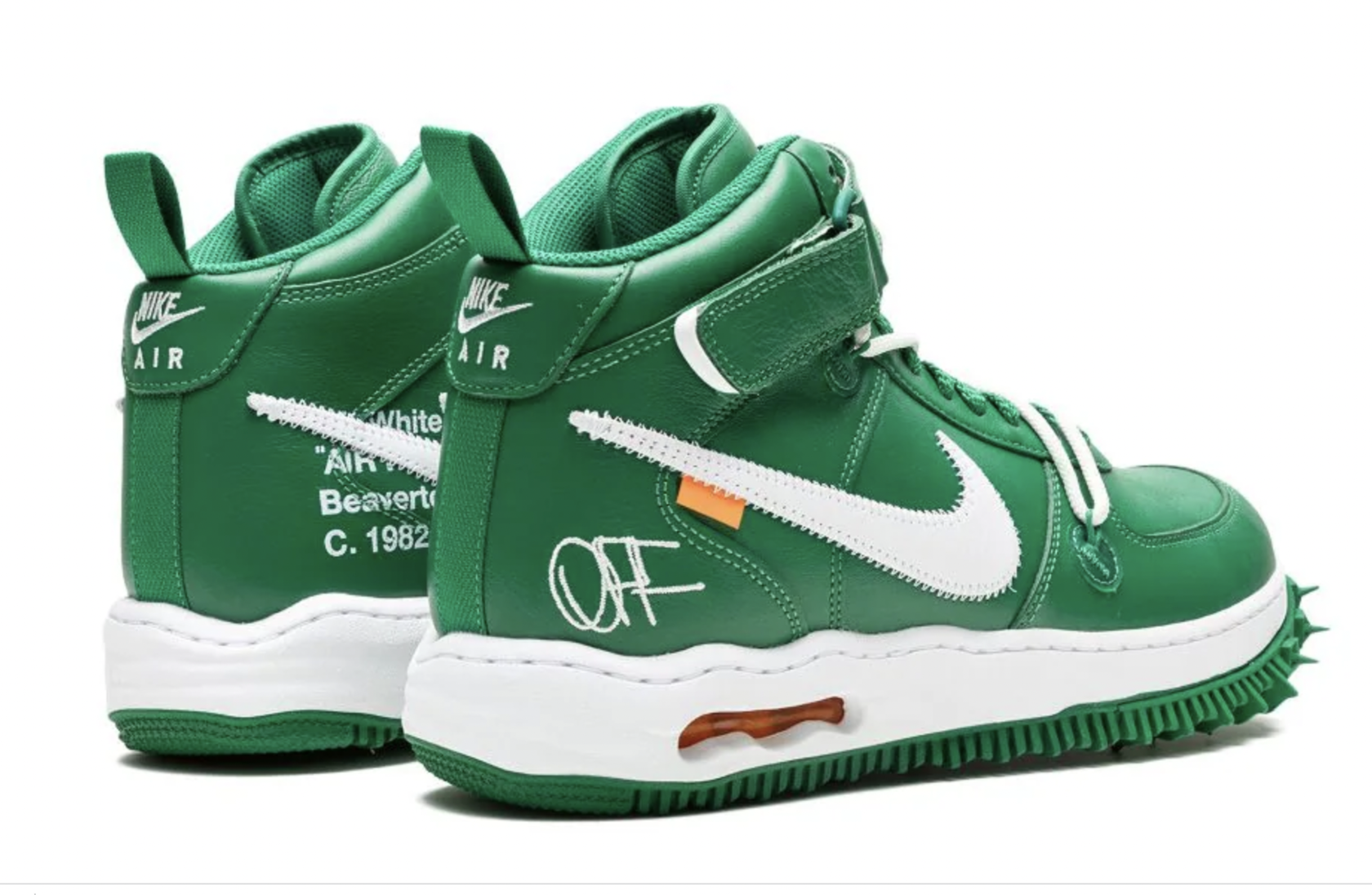 Оригинальные кроссовки Nike x Off-White Air Force 1 Mid &quot;Pine Green&quot; купить в Москве