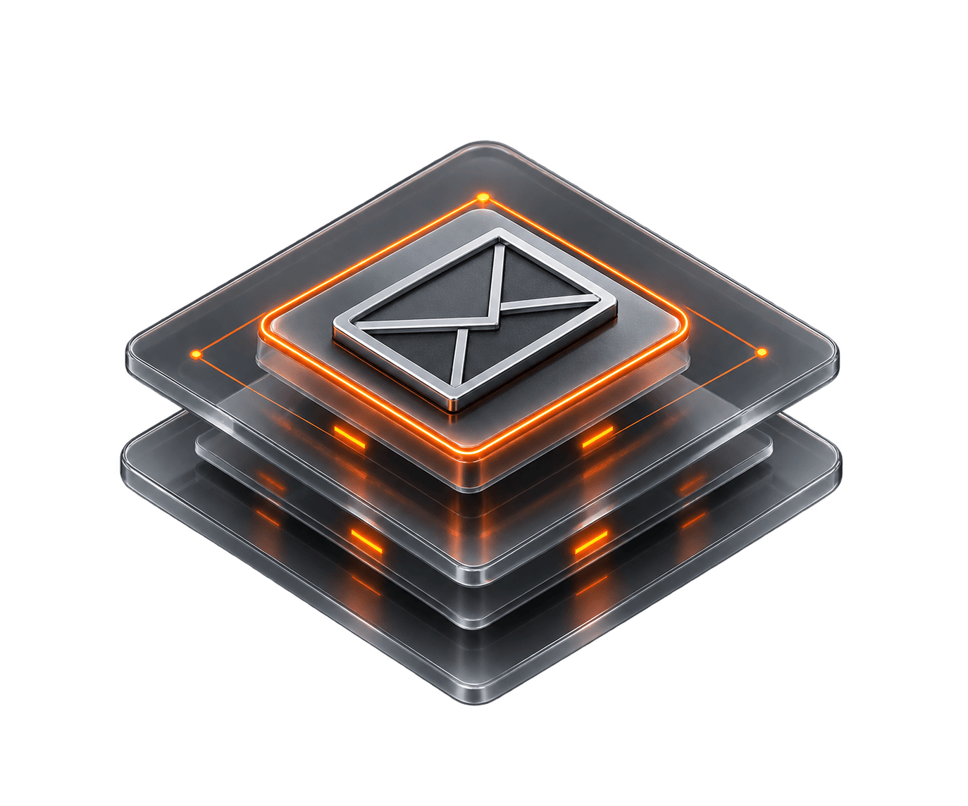 Заявка — конверт на изометрической платформе