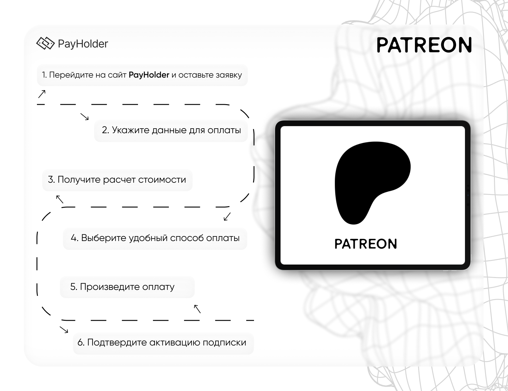 Как оплатить Patreon  через Payholder