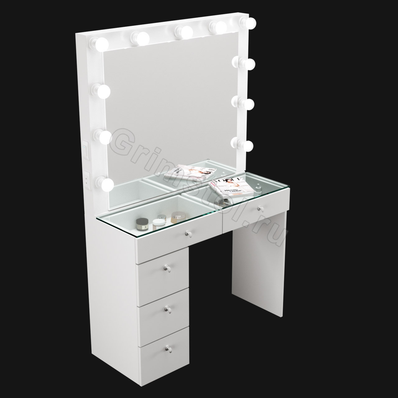 Стол визажиста с зеркалом и подсветкой размеры