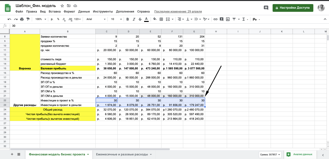 Финансовое excel