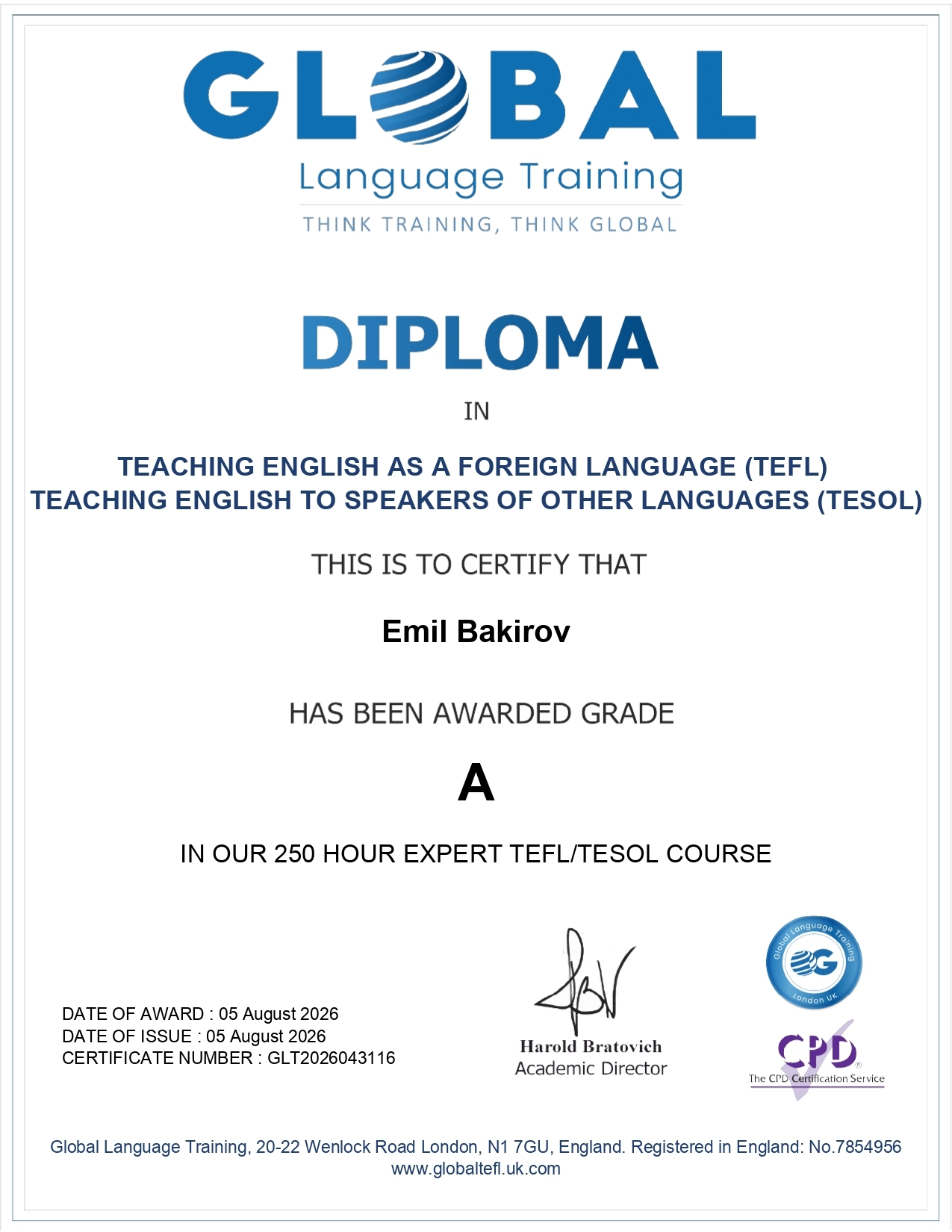 TESOL — 250 часов