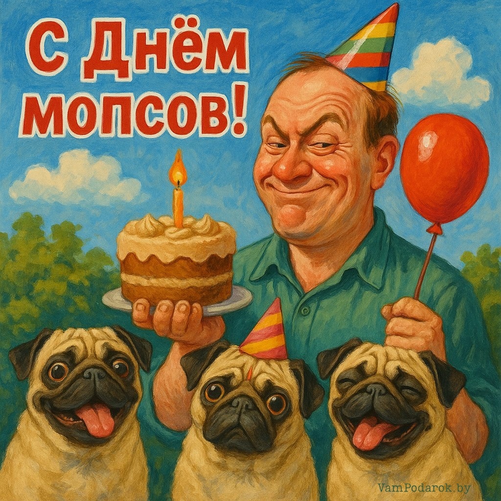 20 мая - Всемирный день мопсов - открытка