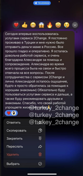 Скриншот переписки — Клиент