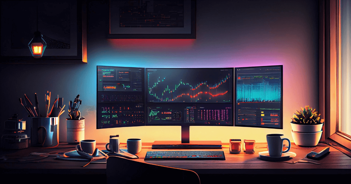 trading screen with with vibrant colors