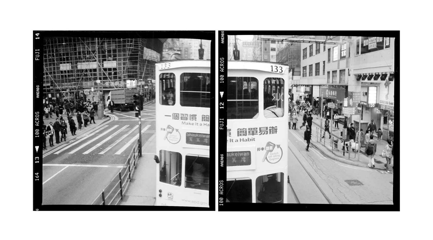 Tram No. 133. Hong Kong. 2015. BW Negative 6×6.