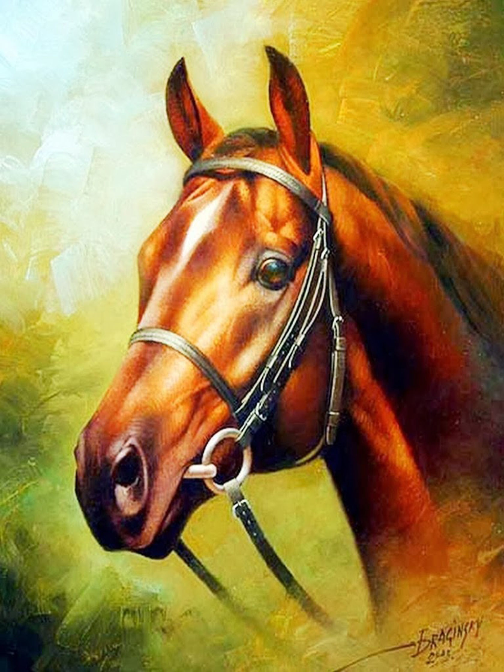 Картина лошадка. Брагинский художник лошади.