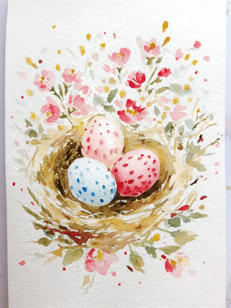 10 простых идей для весенней акварельной живописи для начинающих 57